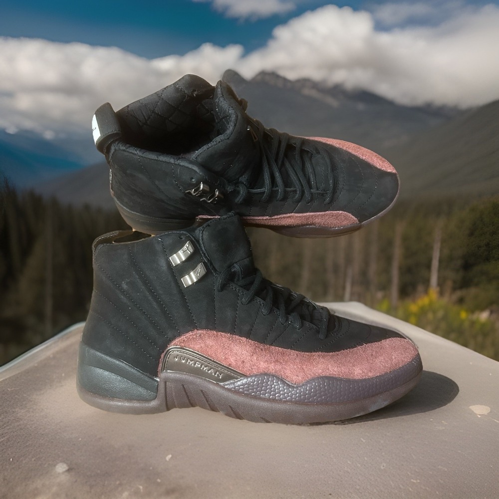 Jordan 12 Shoes Womens 8.5 Retro SP x A Maniere‎ Black 2022 DV6989-001 - NO BOX